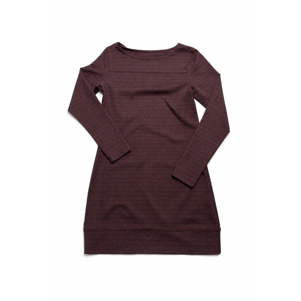 Carve design Stretch Knit Striped Mauve Athletic Mini Dress Women's S Hiking‎